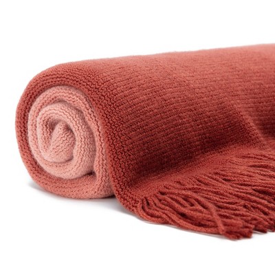 Hawaiian Sunset Ombre Acrylic Throw Blanket with Tassels