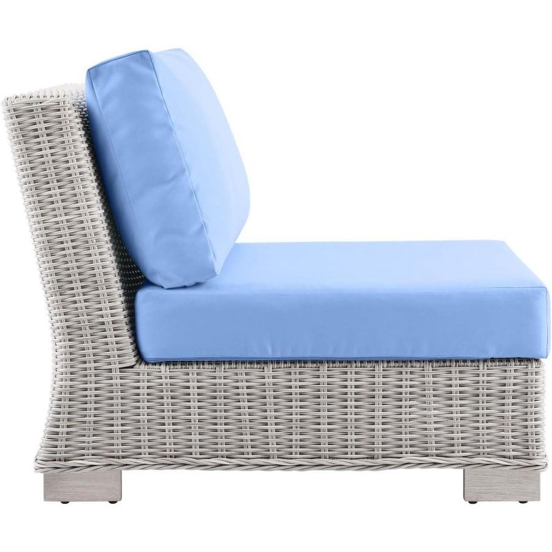 Modway Conway Outdoor Patio Wicker Rattan Armless Chair, 3 of 8