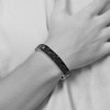 Black Bow Jewelry 12mm Black Plated Stainless Steel Grooved Weave Link Bracelet, 9 Inch - 4 of 4