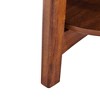 Monterey Round Mid Century Modern Wood End Table Chestnut - Alaterre Furniture: Tapered Legs, Floating Shelf - 3 of 4