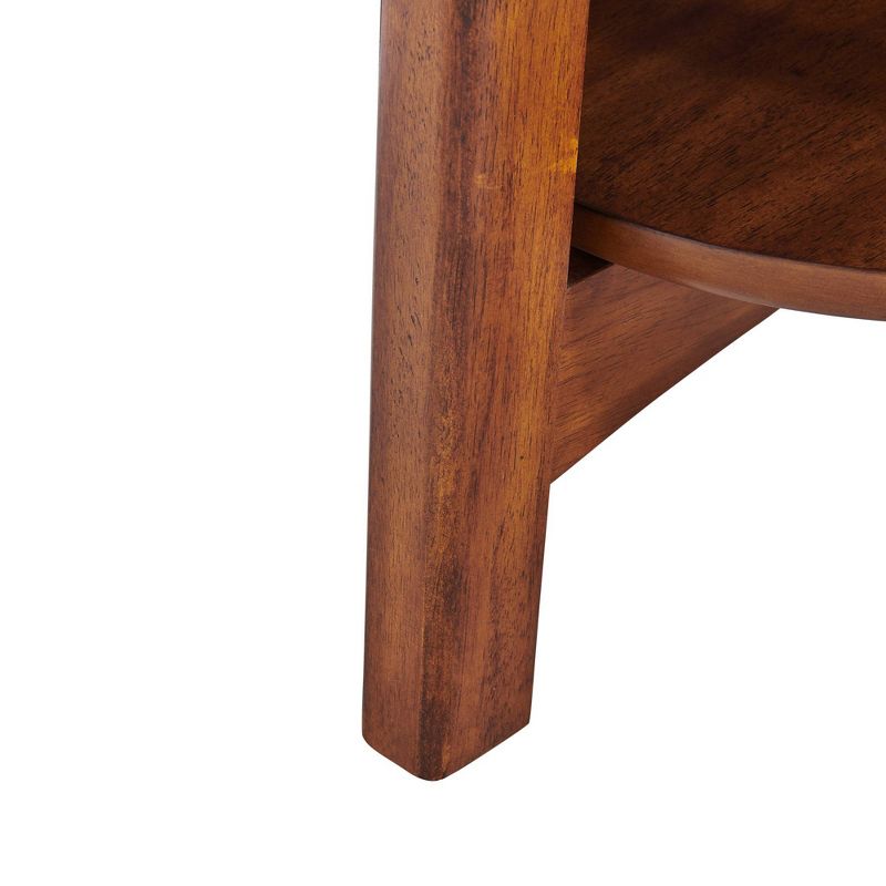 Monterey Round Mid Century Modern Wood End Table Chestnut - Alaterre Furniture, 4 of 7