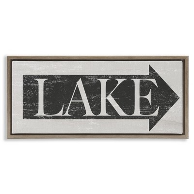 Stupell Industries Distressed Lake Arrow Sign, 25" x 11"