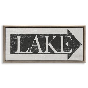 Stupell Industries Distressed Lake Arrow Sign, 25" x 11" - 1 of 4