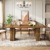 Tribesigns 70.1'' Farmhouse Dining Table for 6-8, Rectangle Wood Kitchen Table with Fluted Pedestal Base for Dining Room, Living Room - 2 of 4