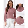 Allegra K Women's Work Office Mock Neck Long Sleeve Chiffon Shirt - 2 of 4