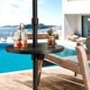 Maggift Patio Umbrella Accessories, 2PCS Patio Umbrella Table Tray, Outdoor Adjustable Umbrella Hole All weather Round Table Tray, Round White, 14.8" - 4 of 4