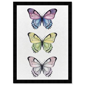 13" x 19" Butterfly Set Animals Framed Wall Art Purple - Olivia's Easel: Modern Decor, Digital Print, Black Plastic Frame, Wire Mount - 1 of 4