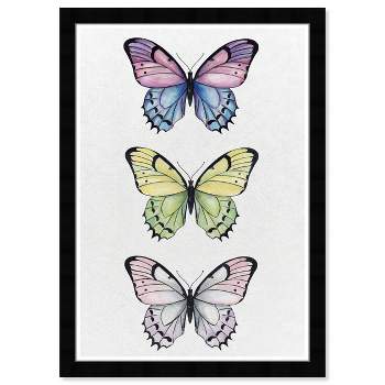 13" x 19" Butterfly Set Animals Framed Wall Art Purple - Olivia's Easel