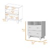 Grungis Modern Dressers with Storage,2 Drawers Horizontal Storage Organizer with Superior Top and 2 Shelves for Bedroom Living Room - 3 of 4