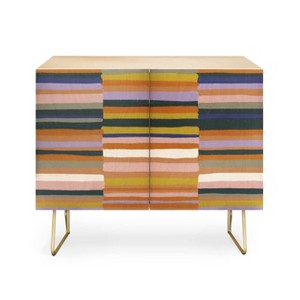 Gigi Rosado Brown Striped Pattern Credenza - Deny Designs - 1 of 3