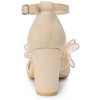 Allegra K Women's Bow Knot Pointed Toe Block Heel Pumps - 3 of 4
