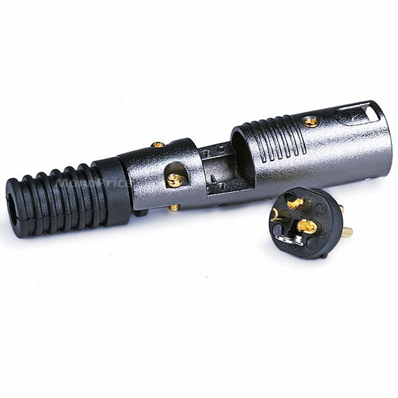 Monoprice 3 Pin XLR Male Mic Connector Gold Plated Pins - Black With Strain Relief Boot For Smooth, Corrosion Free Connections., 3 of 4