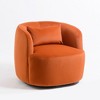 KINWELL 34" Wide Velvet Upholstered Swivel Accent Arm Chair with Toss Pillow - 4 of 4