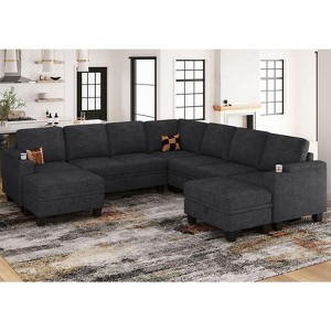 Belffin Chenille U-Shaped 8-Seater Modular Sectional - Convertible Sofa with Hidden Storage & Tool-Free Assembly - 1 of 4