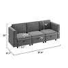 ODK Modern Loveseat Sofa with Storage, Chenille Fabric Small Love Seat Couches for Compact Living Room, Bedroom, Apartment, Dorm, (Dark Grey) - 2 of 4