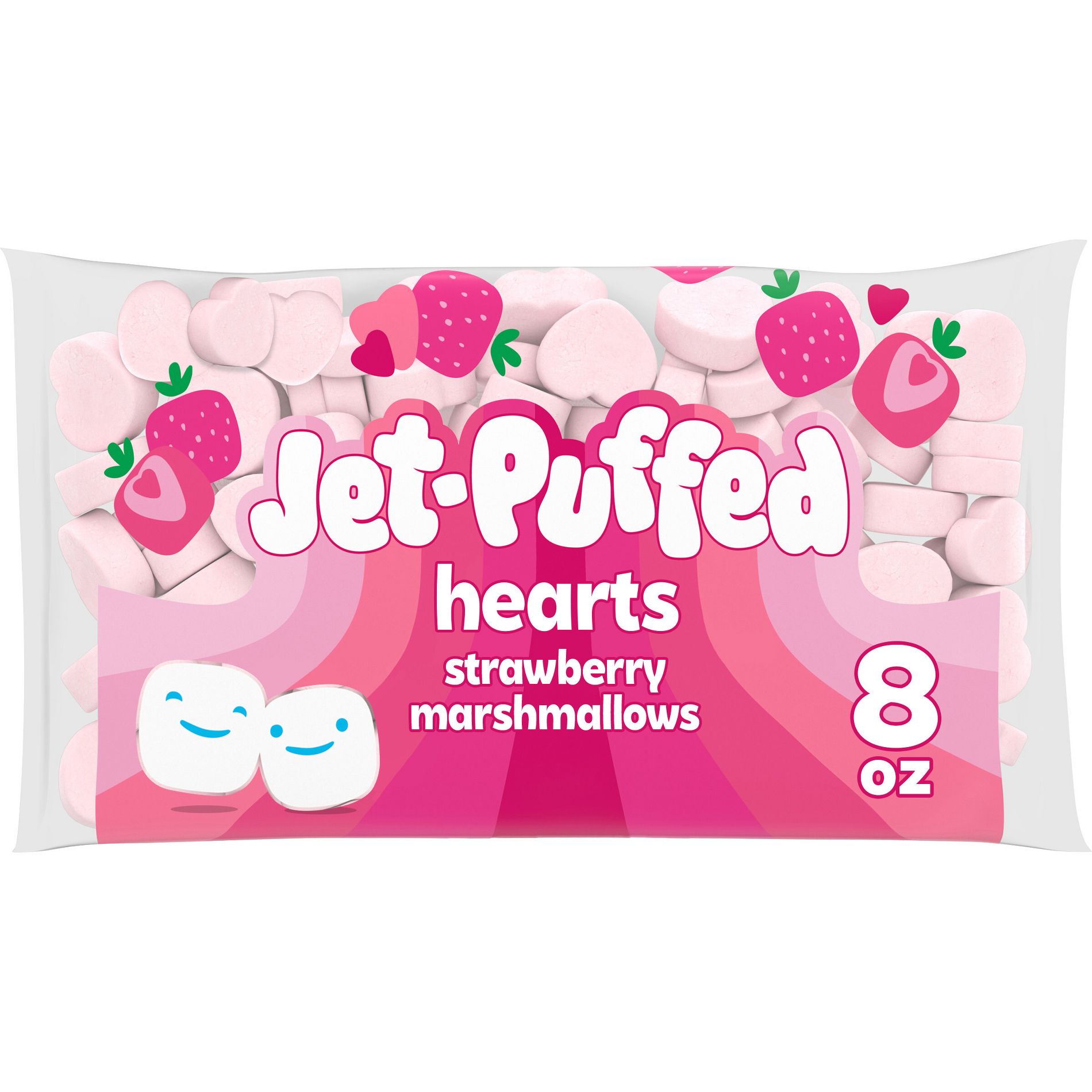Jet-Puffed Strawberry Marshmallow Hearts - 8oz