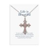 Anna-Kaci Rhinestone Celtic Cross Pendant Necklace with Gift Card & Envelope Jewelry Gifts - 2 of 4