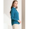 INSPIRE CHIC Women's Office Keyhole Elegant Stand Collar Long Sleeve Button Blouse - image 4 of 4