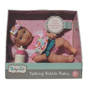 Goldberger Baby's First 13" Soft Body Talking Baby Doll w/ Bottle Baby White - 1 of 4
