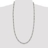 Black Bow Jewelry Men's 5.25mm Sterling Silver, Solid Figaro Chain Necklace - 2 of 4