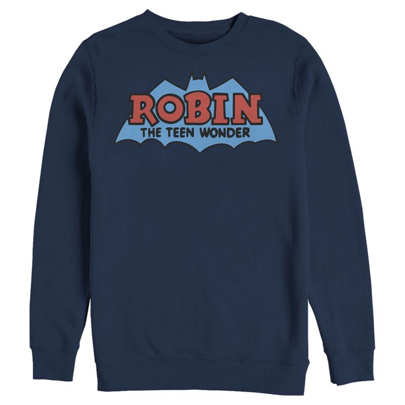 Men's Batman Logo Boy Wonder Robin Sweatshirt, 1 of 4
