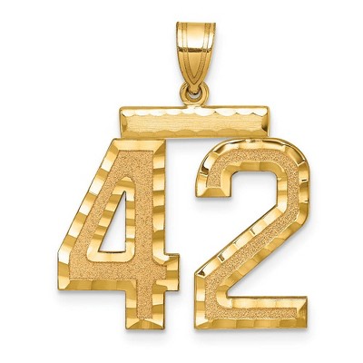 Black Bow Jewelry 14k Yellow Gold, Varsity Collection, Large D/C Pendant Number 42