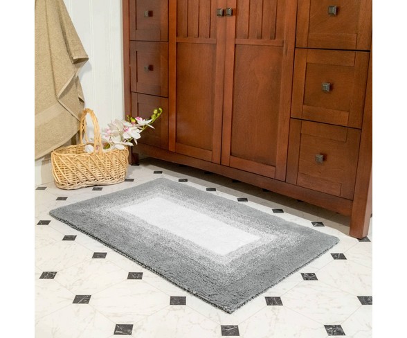 Whitney Ombre Reversible 2 Piece Bath Rug Set Hi Rise Gray - Chesapeake Merchandising Inc.