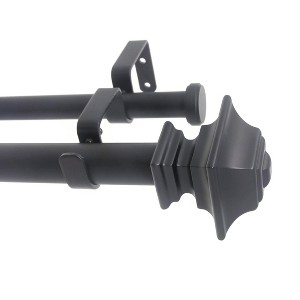 Urbanest Pila Flat Button 1-inch 3-4 inch Double Drapery Curtain Window Rod Set - 1 of 4