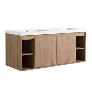 Bencmate Bathroom Storage Cabinets, Bathroom Vanity, 48 Inch Bathroom Vanity with Double Sink, Freestanding Bathroom Sink Cabinet with Soft Closing - 1 of 1