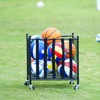 VEVOR Rolling Sports Ball Storage Cart, Lockable Basketball Cage with Elastic Straps, Sport Equipment Holder Organizer for Indoor Outdoor - 2 of 4