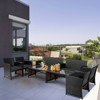 Costway 4PCS Patio Rattan Furniture Set Cushioned Chair Sofa Coffee Table White/Navy/Turquoise/Red - 4 of 4