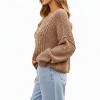 Anna-Kaci Women's Long Sleeve Cable Knit Pullover Sweater with Textured Pattern - 3 of 4