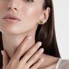 EVERLY JEWELRY | Yellow Plated Sterling Silver 1-4/5 CT TGW Peridot and White Topaz Flower Design Stud Earrings - 4 of 4