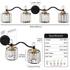 POWLIG 34.8-in 4-Light Black and Gold Dimmable Bathroom Transitional Vanity Light with Crystal Shade - 3 of 4