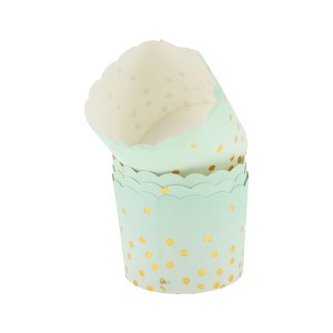 Unique Bargains Medium Polka Dot Disposable Baking Cups Wood Pulp Paper PE Coating 2.76"x2.17" 50 Pcs - 1 of 4