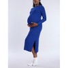 Women's Crew Neck Rib Knit Long Sleeve Column Dress | Motherhood Maternity - 3 of 4