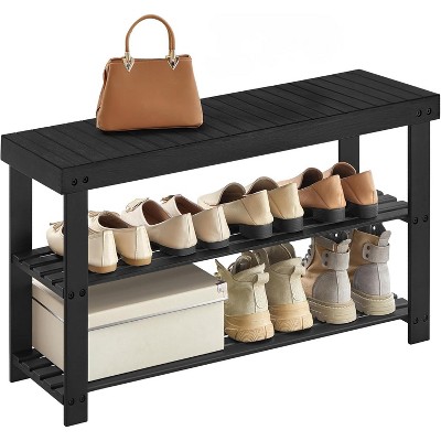 3-Tier Bamboo Shoe Rack Bench - Supports 286lbs, Natural Wood Storage Organizer for Entryway, Bathroom, and Bedroom