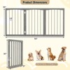 Costway 30” Tall Pet Gate Wooden Dog Fence w/180° Rotation 3-Panel Room Divider Barrier for Doorway Hallway Stairs Gray - 3 of 4