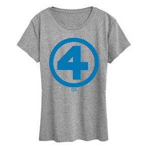 Women's - Marvel - Fantastic 4 Logo Blue Short Sleeve Graphic T-Shirt - 1 of 4