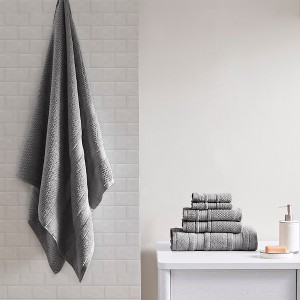 100% Cotton Solid Color Double Stitched Bath Towel Set, Anti-Microbial Certified Super Absorbent Quick Dry Bath Towel - 1 of 4