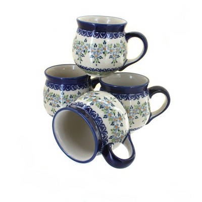 Blue Rose Polish Pottery K090-4 Manufaktura Bubble Mug Set