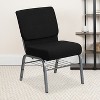 Flash Furniture HERCULES™ Series Auditorium Chair - Chair with Storage - 21inch Wide Seat - Black Fabric/Silver Vein Frame - 2 of 4