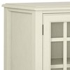 Hampshire Low Storage Cabinet Antique White - WyndenHall: Traditional Style, Adjustable Shelves, Glass Doors - 4 of 4