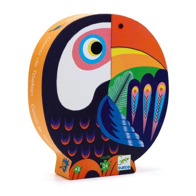 Djeco Silhouette Coco the Toucan Jigsaw Puzzle, 24 Pieces, 16 x 12 inches, Ages 3 and Up