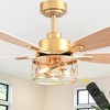 Bella Depot 52" Modern Black Large Caged Ceiling Fan 6-speed with Light Kit - 2 of 4