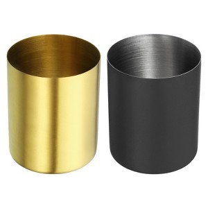 Unique Bargains Stainless Steel Large Capacity Round Office Home Pencil Holder 2 Pcs - 1 of 4