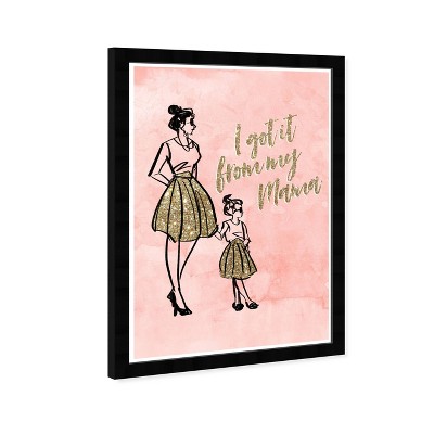 13 X 19 Mommy And Me Have Style Fashion And Glam Framed Wall Art Gold - Wynwood  Studio : Target
