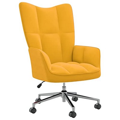 vidaXL Relaxing Chair in Chic and Elegant Mustard Yellow Velvet - Modern Style Office/Living Room/Lounge Seating