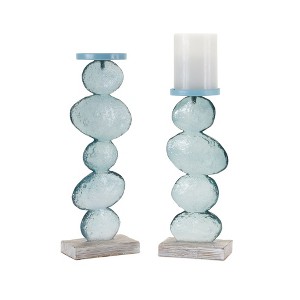 Melrose Stacking Rocks Candle Holder (Set of 2) - 1 of 4