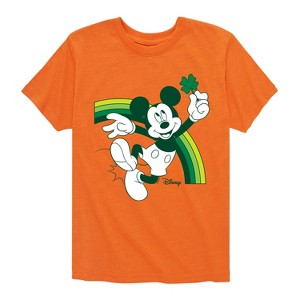Boys' - Disney - Mickey Green Rainbow Short Sleeve Graphic T-Shirt - 1 of 4
